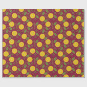 クリスマスマルドワインのスパイシーなバーガンディ ラッピングペーパー (フラット)