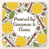 クリスマスマルドワインのスパイシーな白 スクエアペーパーコースター (正面)