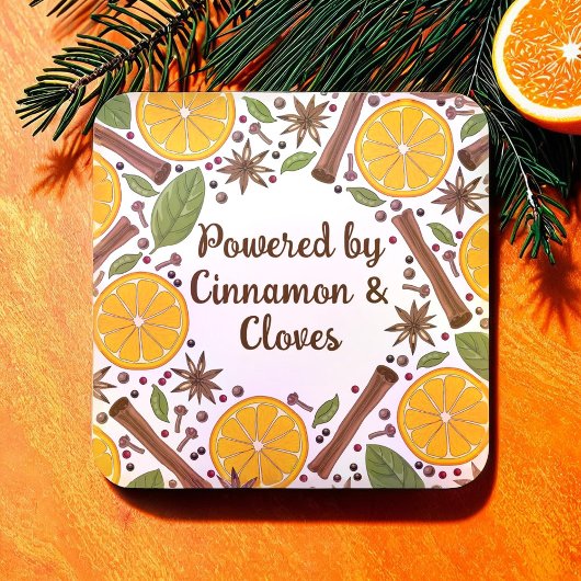 クリスマスマルドワインのスパイシーな白 スクエアペーパーコースター