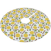 クリスマスマルドワインのスパイシーな白 ブラッシュドポリエステルツリースカート (アングル)