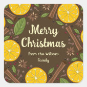 クリスマスマルドワインのスパイシーブラウン スクエアシール (正面)