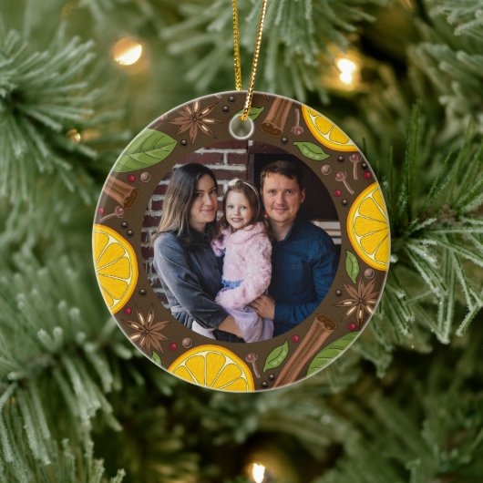 クリスマスマルドワインのスパイシーブラウン セラミックオーナメント (ツリー)