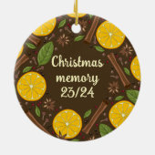 クリスマスマルドワインのスパイシーブラウン セラミックオーナメント (裏面)