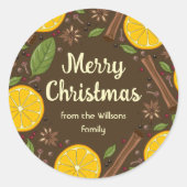 クリスマスマルドワインのスパイシーブラウン ラウンドシール (正面)