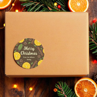 クリスマスマルドワインのスパイシーブラウン ラウンドシール