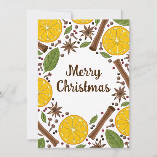 クリスマスマルドワインスパイシーフラットホリデーカード シーズンカード (正面)