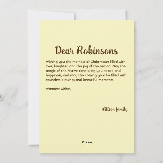 クリスマスマルドワインスパイシーフラットホリデーカード シーズンカード (裏面)