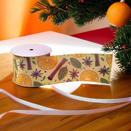 クリスマスマルドワインスパイシー黄色 サテンリボン