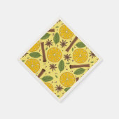 クリスマスマルドワインスパイシー黄色 スタンダードカクテルナプキン (角)