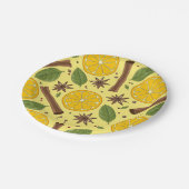 クリスマスマルドワインスパイシー黄色 ペーパープレート (アングル)