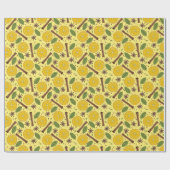 クリスマスマルドワインスパイシー黄色 ラッピングペーパー (フラット)