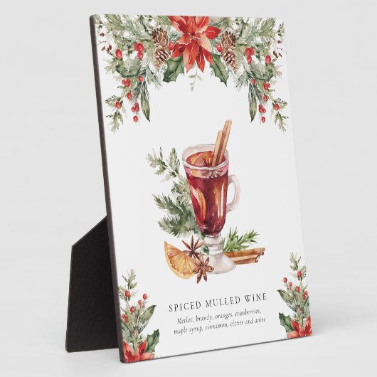 クリスマスマルドワインバーシグネチャードリンクサイン フォトプラーク (側面)