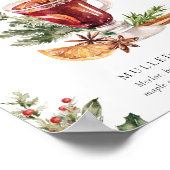 クリスマスマルドワインバーシグネチャードリンクサイン ポスター (角)