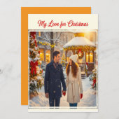 クリスマスマンと女性のラブシーン シーズンカード (正面/裏面)