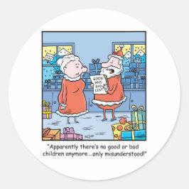 クリスマスマンガのサンタの良いリストと悪いリスト ラウンドシール