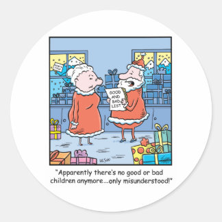 クリスマスマンガのサンタの良いリストと悪いリスト ラウンドシール