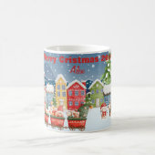 クリスマスマンガの列車都市の冬 コーヒーマグカップ (中央)