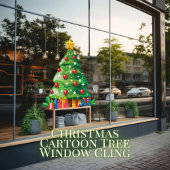 クリスマスマンガの木の窓の貼り付け ウィンドウサイン