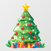 クリスマスマンガの木の窓の貼り付け ウィンドウサイン (シート)