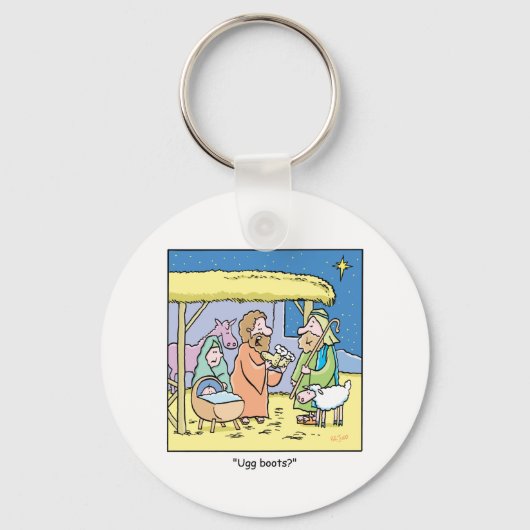 クリスマスマンガのUggブーツ キーホルダー (正面)