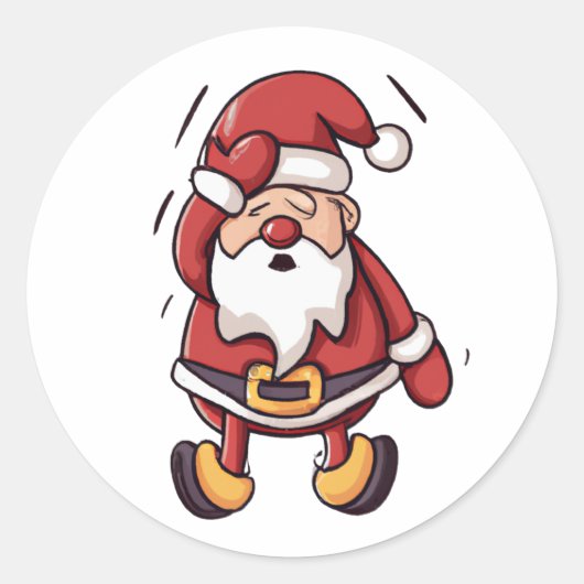 クリスマスマンガキャラクター – Santa ラウンドシール (正面)
