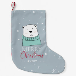 クリスマスマンガスタイルベアパーソナライズされた スモールクリスマスストッキング