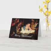 クリスマスマンガーシーン カード (黄色い花)