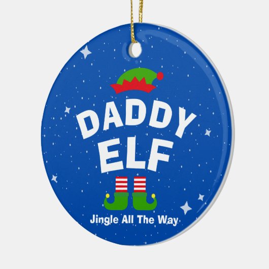 クリスマスマンガ小妖精や小人名前をカスタムするとフレーズ セラミックオーナメント (左)