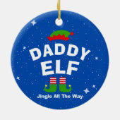 クリスマスマンガ小妖精や小人名前をカスタムするとフレーズ セラミックオーナメント (裏面)