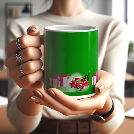 クリスマスマンガ緑のコーヒーマグ コーヒーマグカップ