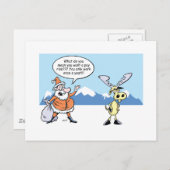 クリスマスマンガSantaと印象的なトナカイ シーズンポストカード (正面/裏面)