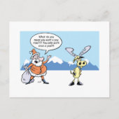 クリスマスマンガSantaと印象的なトナカイ シーズンポストカード (正面)