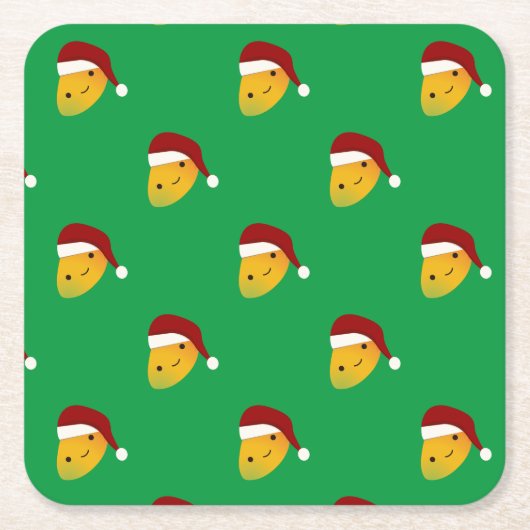 クリスマスマンゴ スクエアペーパーコースター (正面)