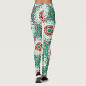 クリスマスマンダラ万華鏡のように千変万化するパターンメダリオンフラワー レギンス (裏面)