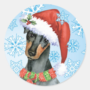 クリスマスマンチェスターテリア ラウンドシール