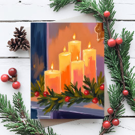 クリスマスマントルキャンドルガーランド シーズンカード