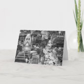 クリスマスマーケットと夜の高架市街の景色 シーズンカード (正面)