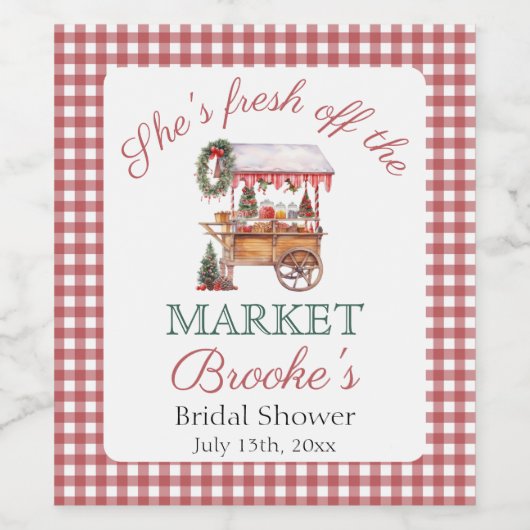 クリスマスマーケットのオフシーズンにぴったりなウェディングシャワー ワインラベル (シングルラベル)