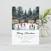 クリスマスマーケットの水彩画 ホリデーカード 招待状 (スタンド正面)