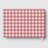 クリスマスマーケットの赤い格子縞のウェディングシャワーパーティー ゲストブック (裏面)