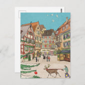 クリスマスマーケットストラスブールフランスレトロインスパイア- ポストカード (正面/裏面)