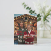 クリスマスマーケットトナディソーセージホリデーカード ポストカード (スタンド正面)