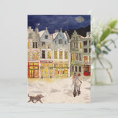 クリスマスマーケットベルギーレトロインスパイア – 水色 シーズンカード (スタンド正面)