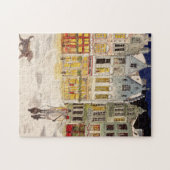 クリスマスマーケットベルギーレトロインスパイア – 水色 ジグソーパズル (横)