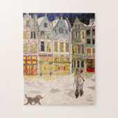 クリスマスマーケットベルギーレトロインスパイア – 水色 ジグソーパズル (縦)