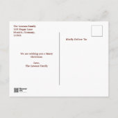 クリスマスマーケットミュンヘンのパーソナライズ ポストカード (裏面)