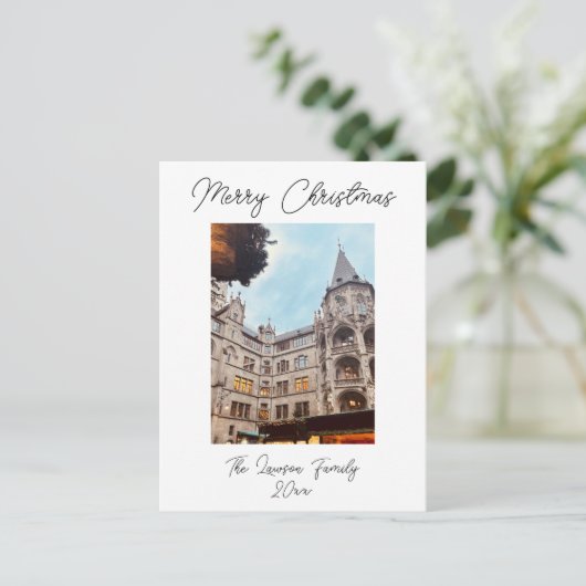クリスマスマーケットミュンヘンドイツポストカのパーソナライズ ポストカード (スタンド正面)
