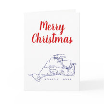 クリスマスマーサズ・ヴィニヤード・マップ＃1 ネイビーブルー