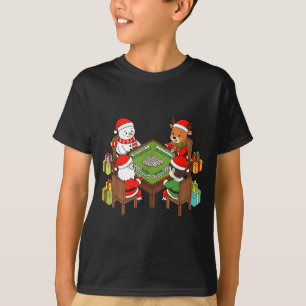 クリスマスマージャン サンタ 雪だるま 妖精 トナカイ Tシャツ