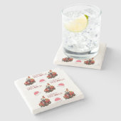 クリスマスマーブルストーンコースターホリデー恵み ストーンコースター (横)